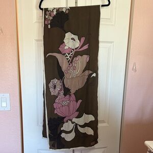 Durer Paris Floral Brown and Pink Scarf